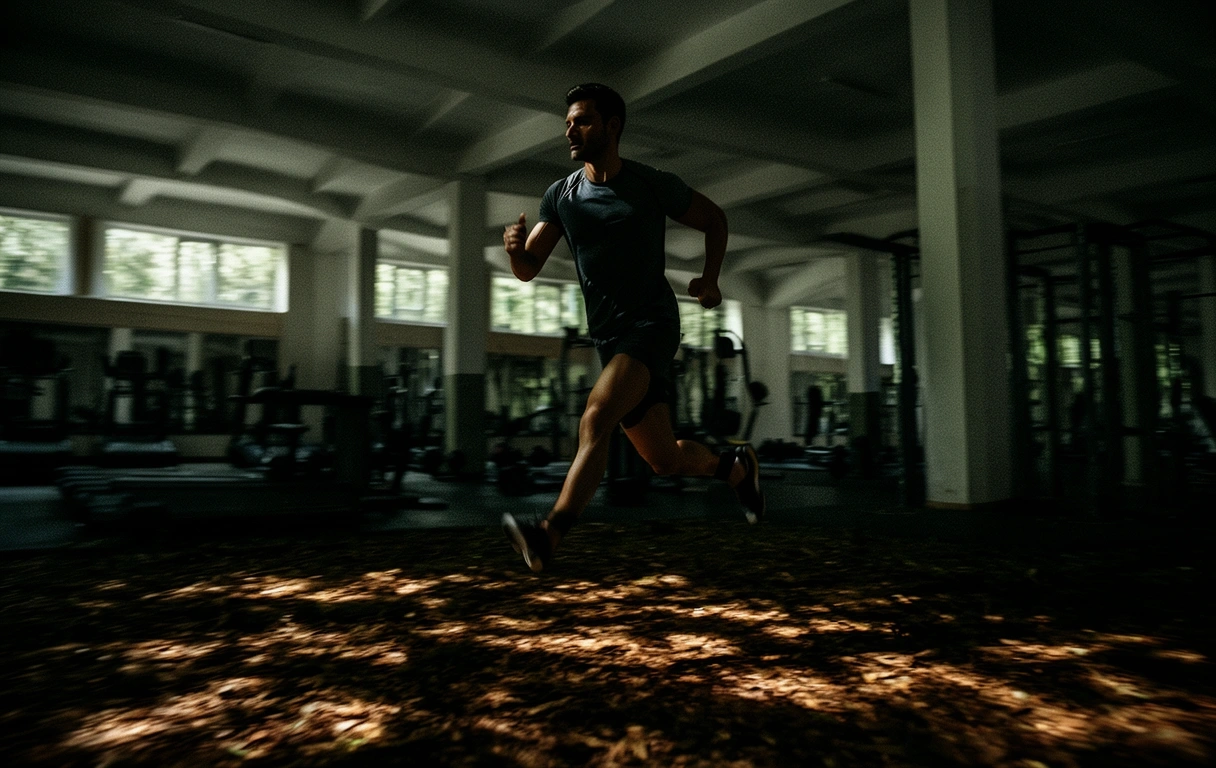 Athlete in motion at a gym in Shkodër